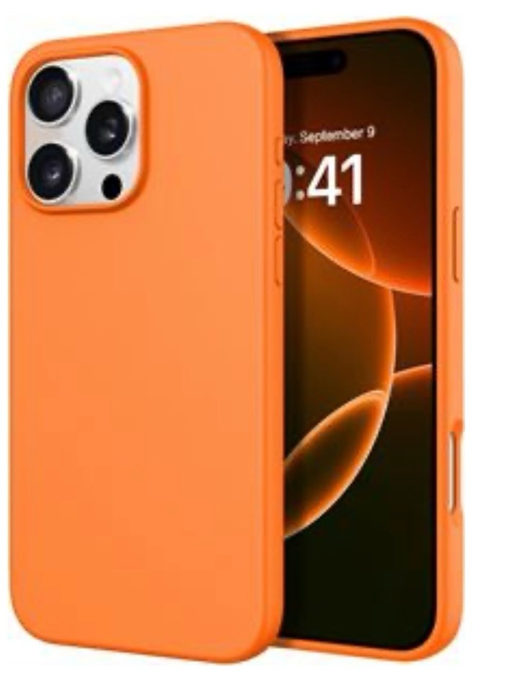 Apple Orange Silicone iPhone 16 Pro Case
